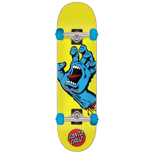Screaming Hand Mini 7.75in yellow Santa Cruz Skateboard Complete